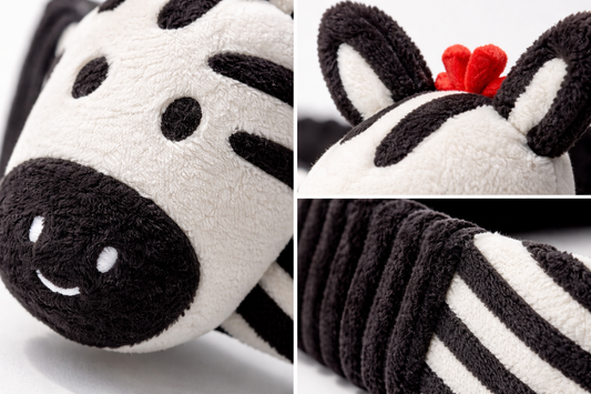 high contrast black and white zebra toy for babies